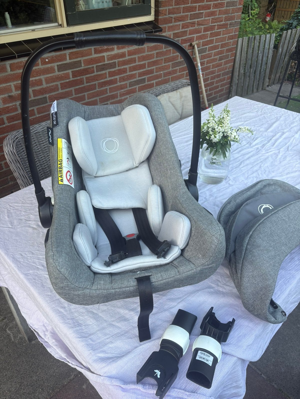 Bugaboo Turtle Air by Nuna - Autostoel - Grijs - Adapters, Kinderen en Baby's, Autostoeltjes, Zo goed als nieuw, Isofix, 0 t/m 13 kg