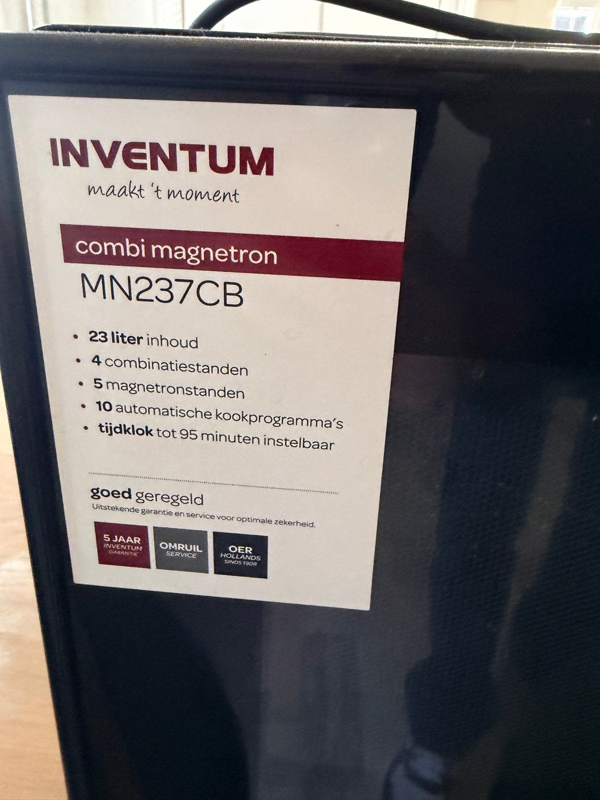 Inventum Combimagnetron MN237CB - Zo goed als nieuw, Witgoed en Apparatuur, Magnetrons, Ophalen, Combimagnetron, Grill, Zo goed als nieuw
