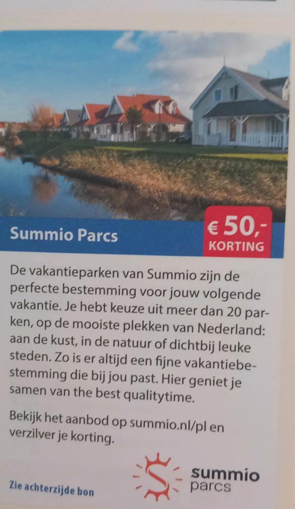 Summio parcs 50 euro korting