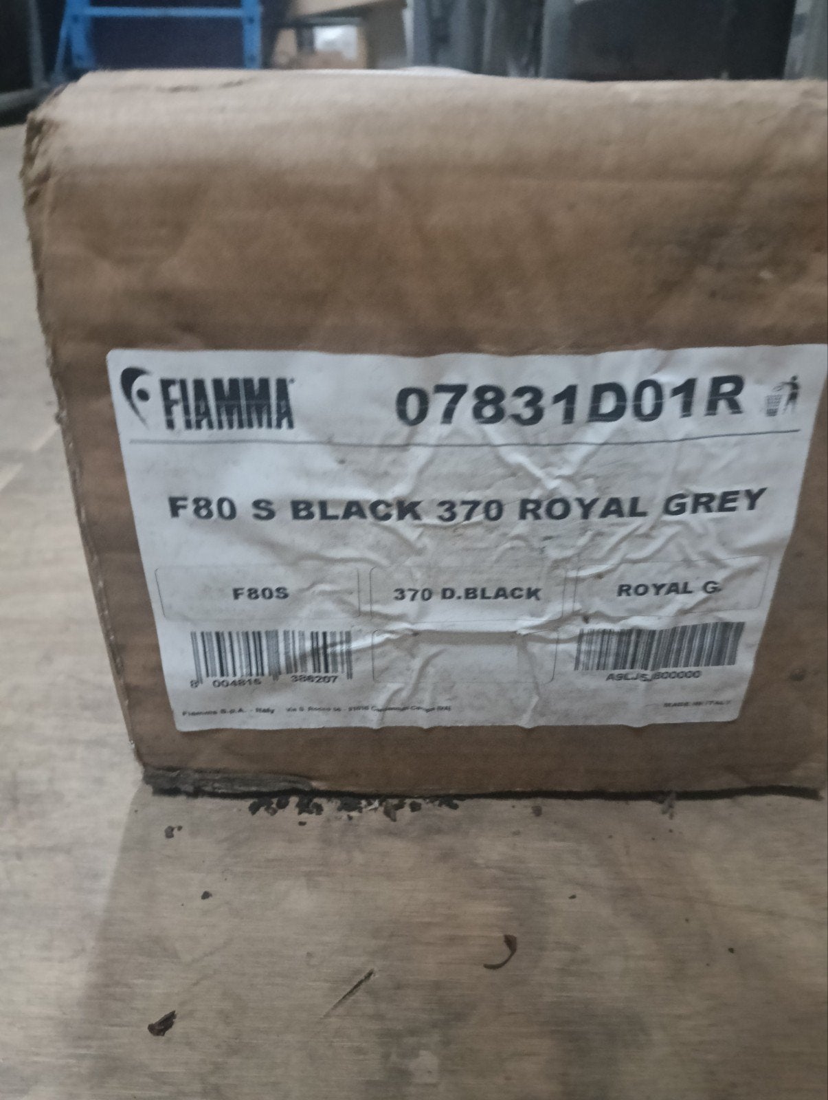 Fiamma F80 S Luifel Zwart 370 Royal Grijs, Caravans en Kamperen, Ophalen, Nieuw