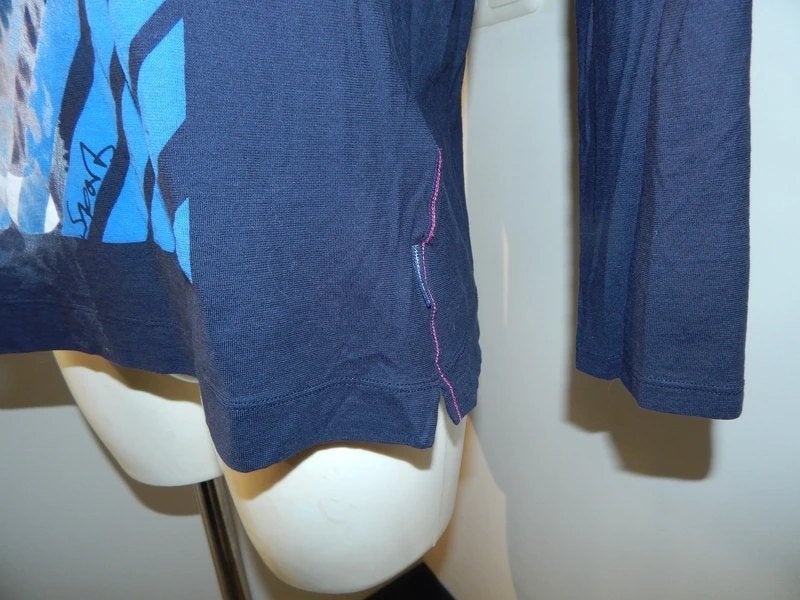Marccain donker shirt kleurrijke print met panter mt N3/M, Kleding | Dames, Maat 38/40 (M), Overige kleuren, Verzenden, Zo goed als nieuw