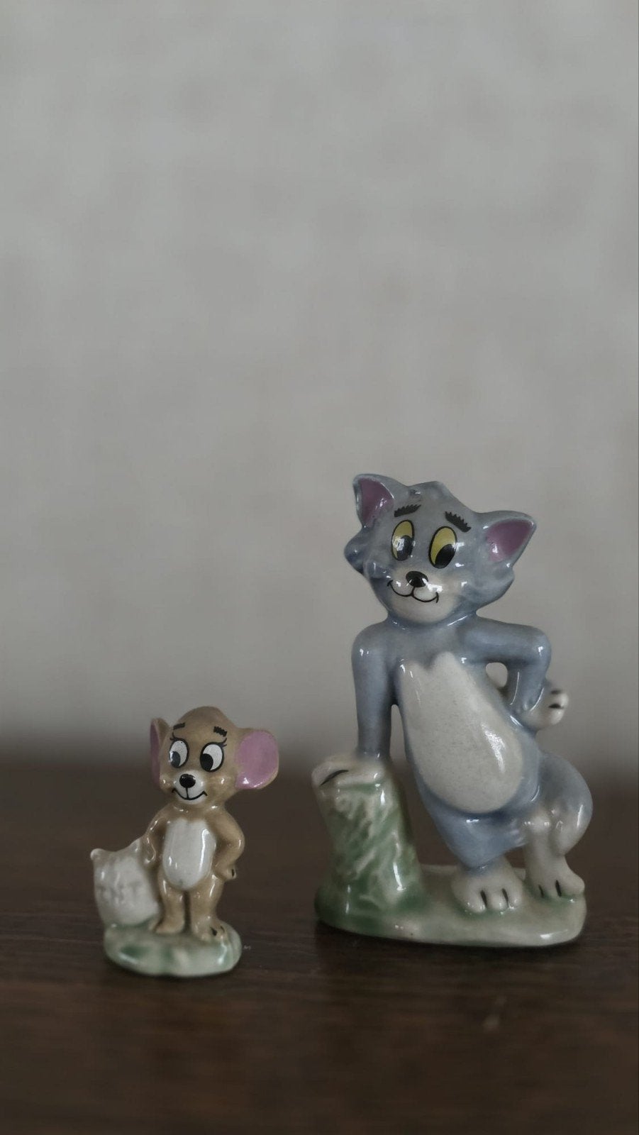 Tom en Jerry beeldjes - Vintage porselein, Ophalen of Verzenden, Zo goed als nieuw