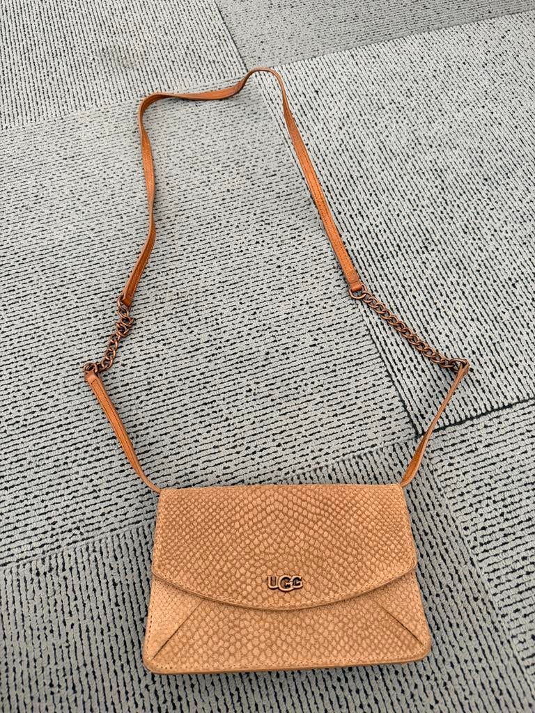Ugg Schoudertasje - Beige Slangenprint, Ophalen of Verzenden, Zo goed als nieuw, Beige, Schoudertasje