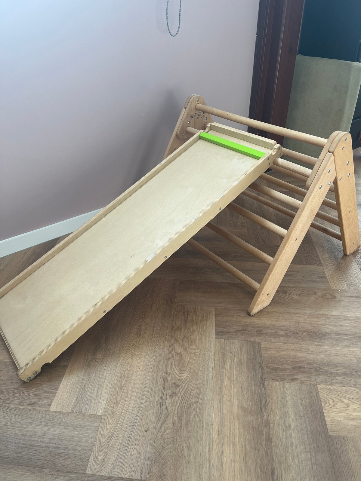 Houten Klimrek met Glijbaan - Montessori Speelgoed, Ophalen, Gebruikt, Glijbaan