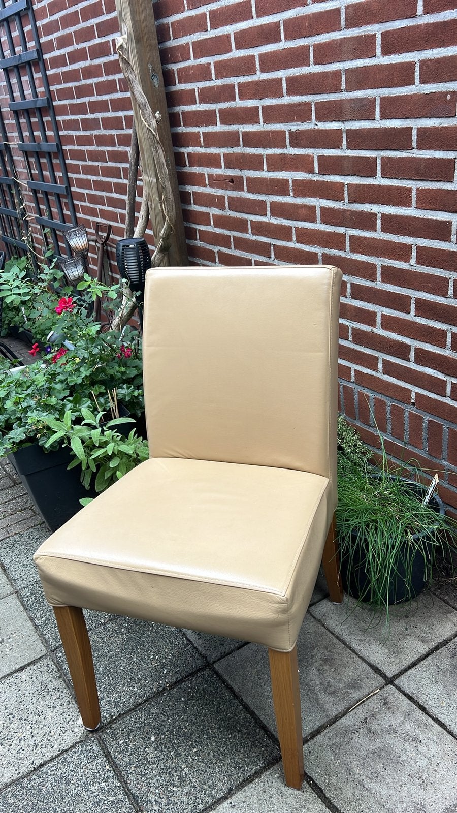 4 stuks - stoel eetkamer (leder), Huis en Inrichting, Stoelen, Ophalen, Gebruikt, Overige kleuren, Vier