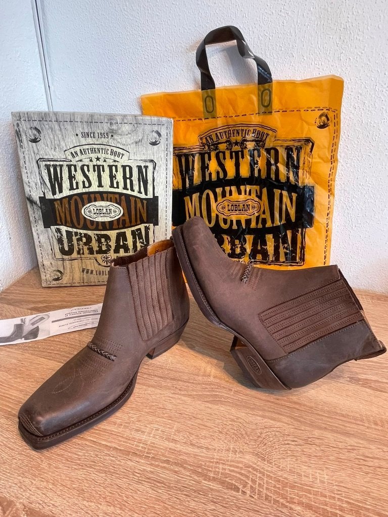 Loblan Western Boots - Handgemaakt Goodyear Leer Maat 42, Bruin, Lage of Enkellaarzen, Loblan, Ophalen of Verzenden