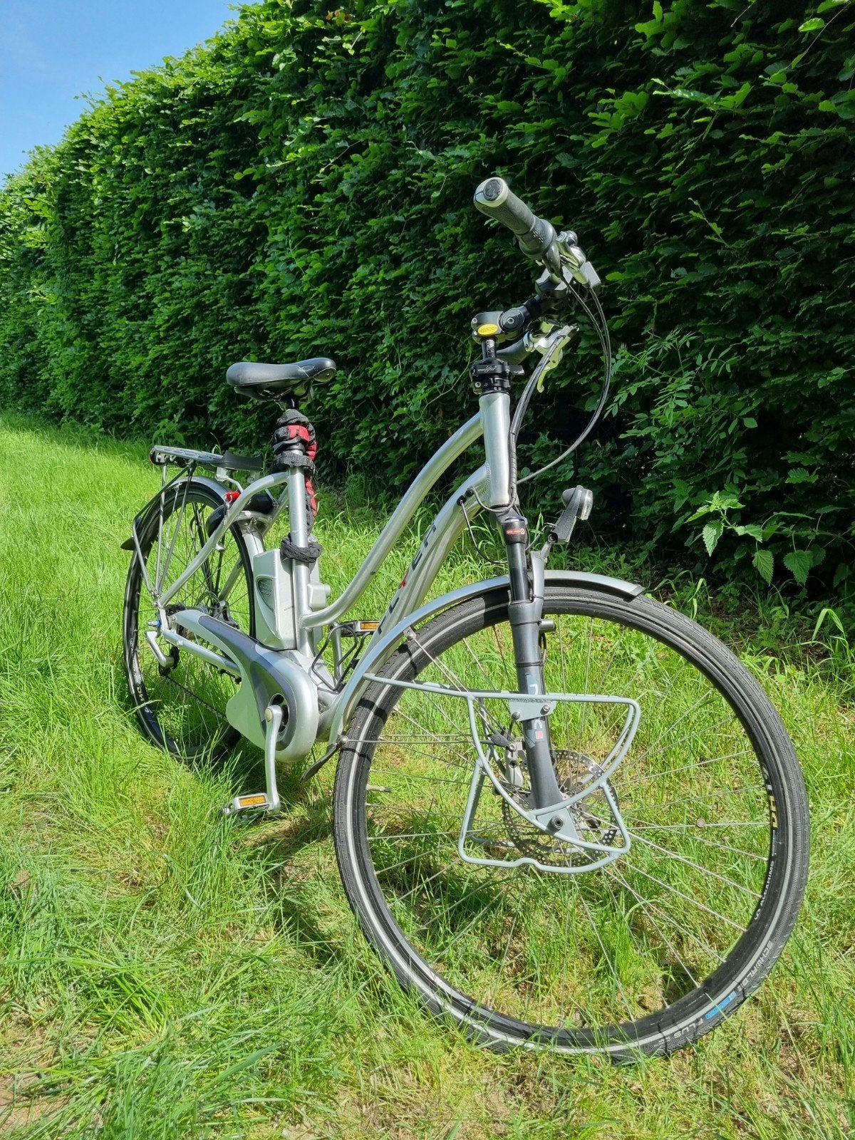 Mooie elektrische Flyer fiets, 53 tot 56 cm, Zo goed als nieuw, Schijfrem, Ophalen