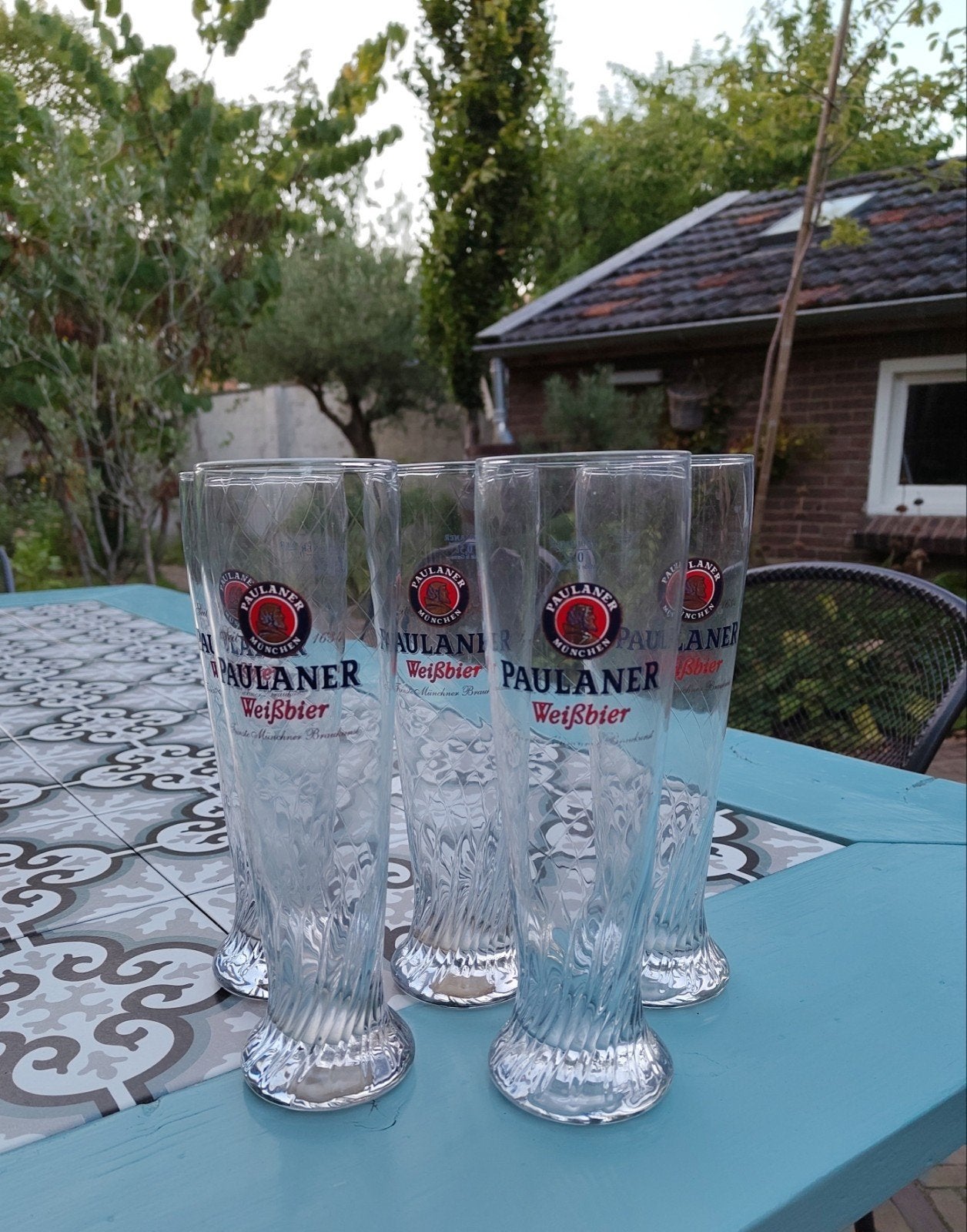 Paulaner Weißbier glazen - Set van 4, Ophalen, Overige merken, Glas, Overige typen