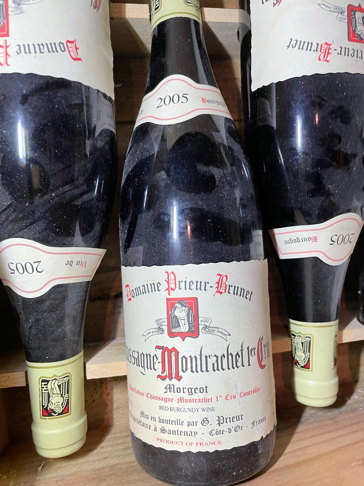 Domaine Prieur-Brunet Chassagne-Montrachet 1er Cru 2005, Verzamelen, Ophalen of Verzenden, Gebruikt, Frankrijk, Rode wijn