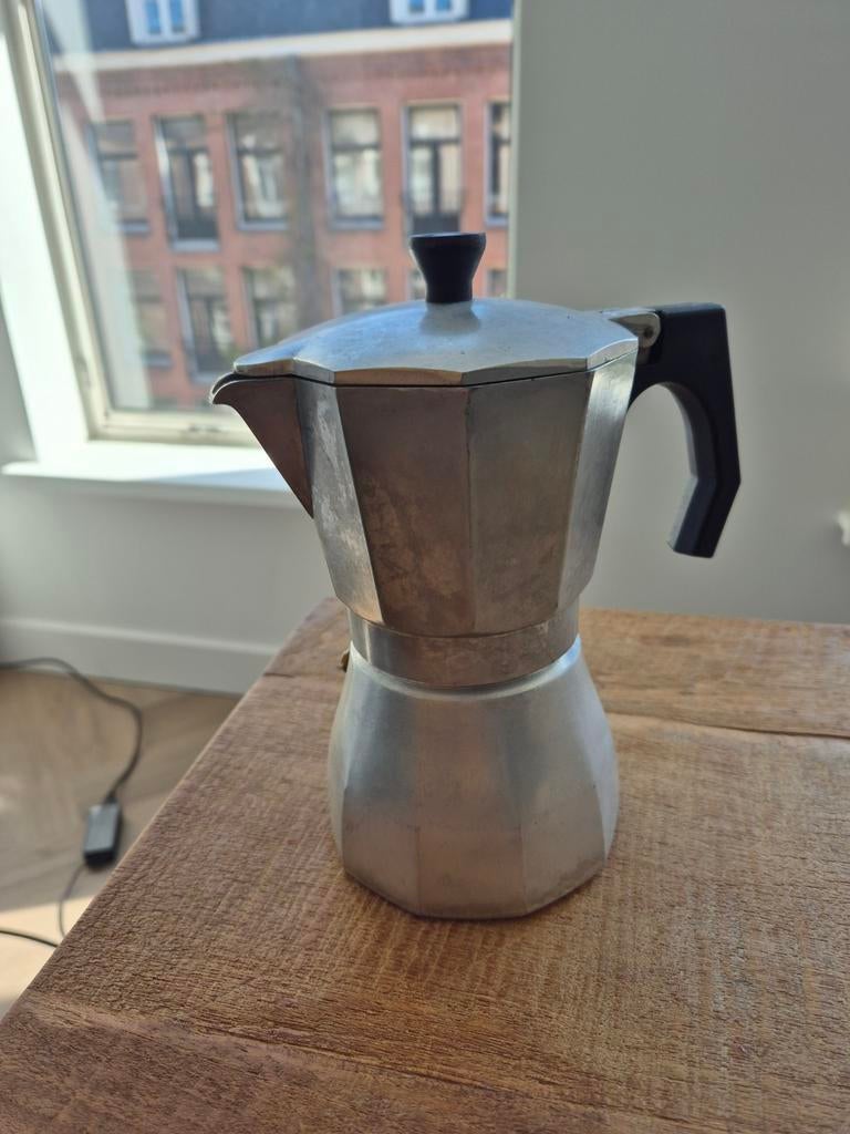 Metalen mokapot / koffiezetapparaat, Ophalen, Gebruikt, Koffiemachine, Gemalen koffie