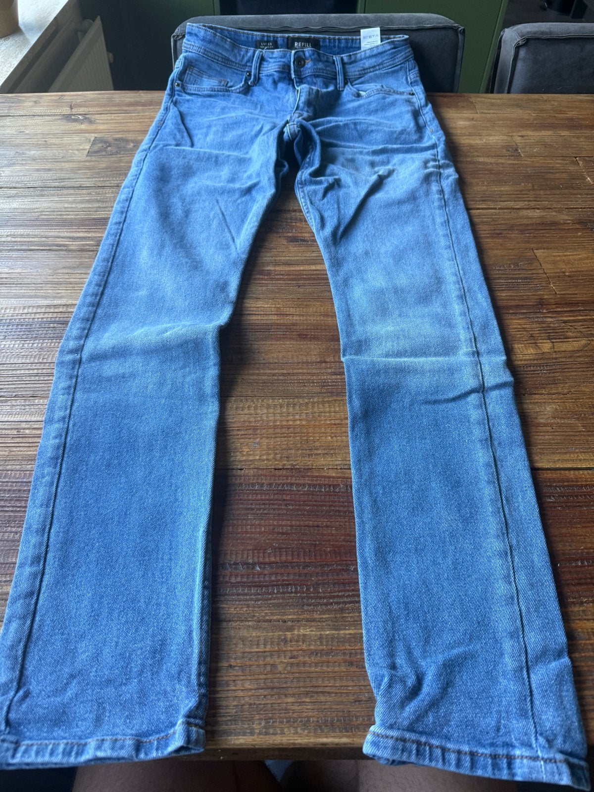 Refill Lucas Slim Tapered Jeans W32/L32, Ophalen of Verzenden, Gedragen, Blauw, W32 (confectie 46) of kleiner