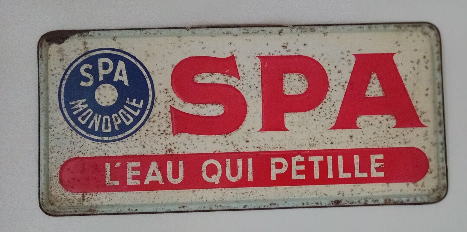 Vintage Spa Monopole reclamebord - L'eau qui pétille, Ophalen of Verzenden