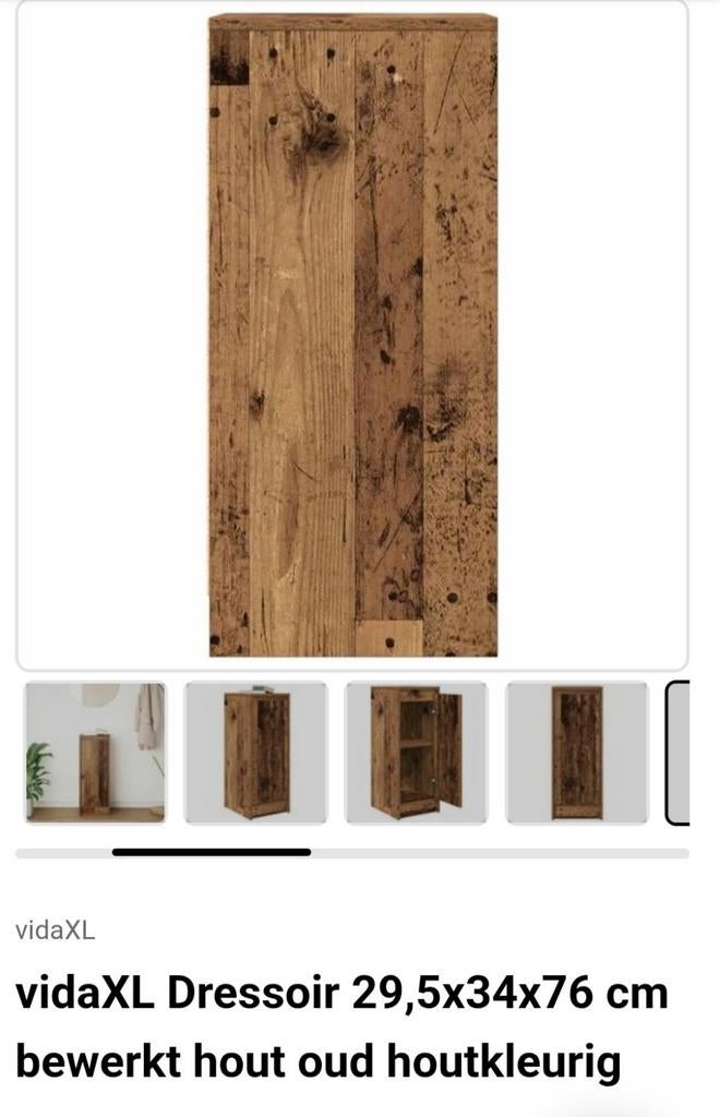 Nieuwe kast oud houtkleurig - Nog in de doos!, Huis en Inrichting, Kasten | Dressoirs, Ophalen, Minder dan 50 cm, Met deur(en)