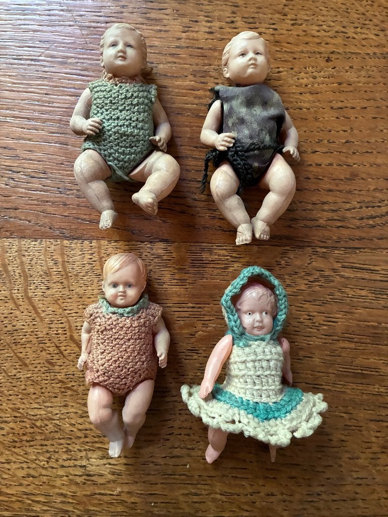 Vintage antieke poppetjes poppenhuis pop poppetje, Ophalen of Verzenden, Gebruikt, Pop