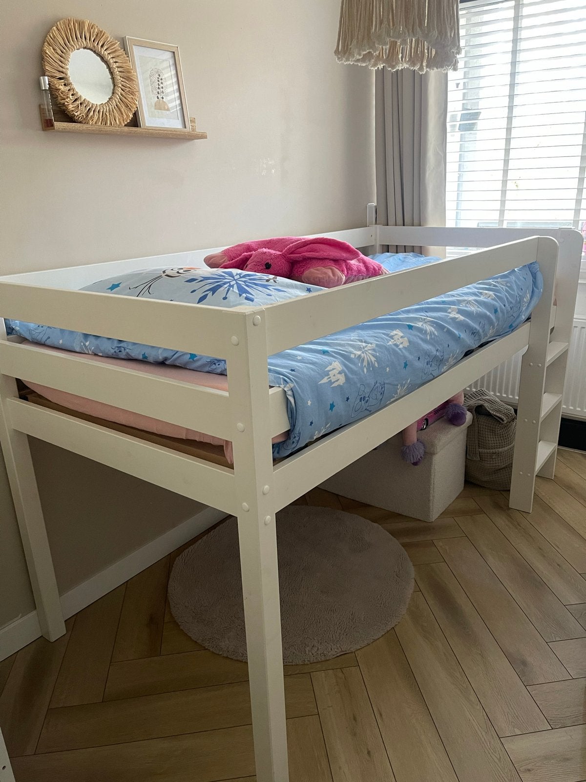 Halfhoogslaper 90x200 - Wit, Gebruikt, 90 cm, Eenpersoons, Minder dan 160 cm