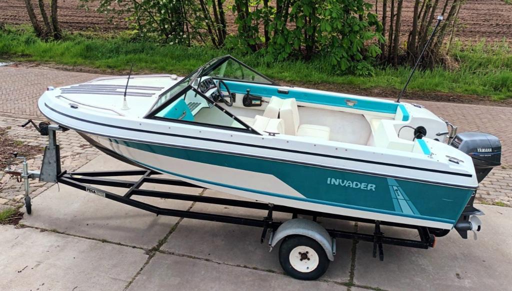 Invader 160 met 9.9PKViertakt en trailer. Vaarbewijsvrij, Ophalen, Gebruikt, Minder dan 70 pk, Buitenboordmotor