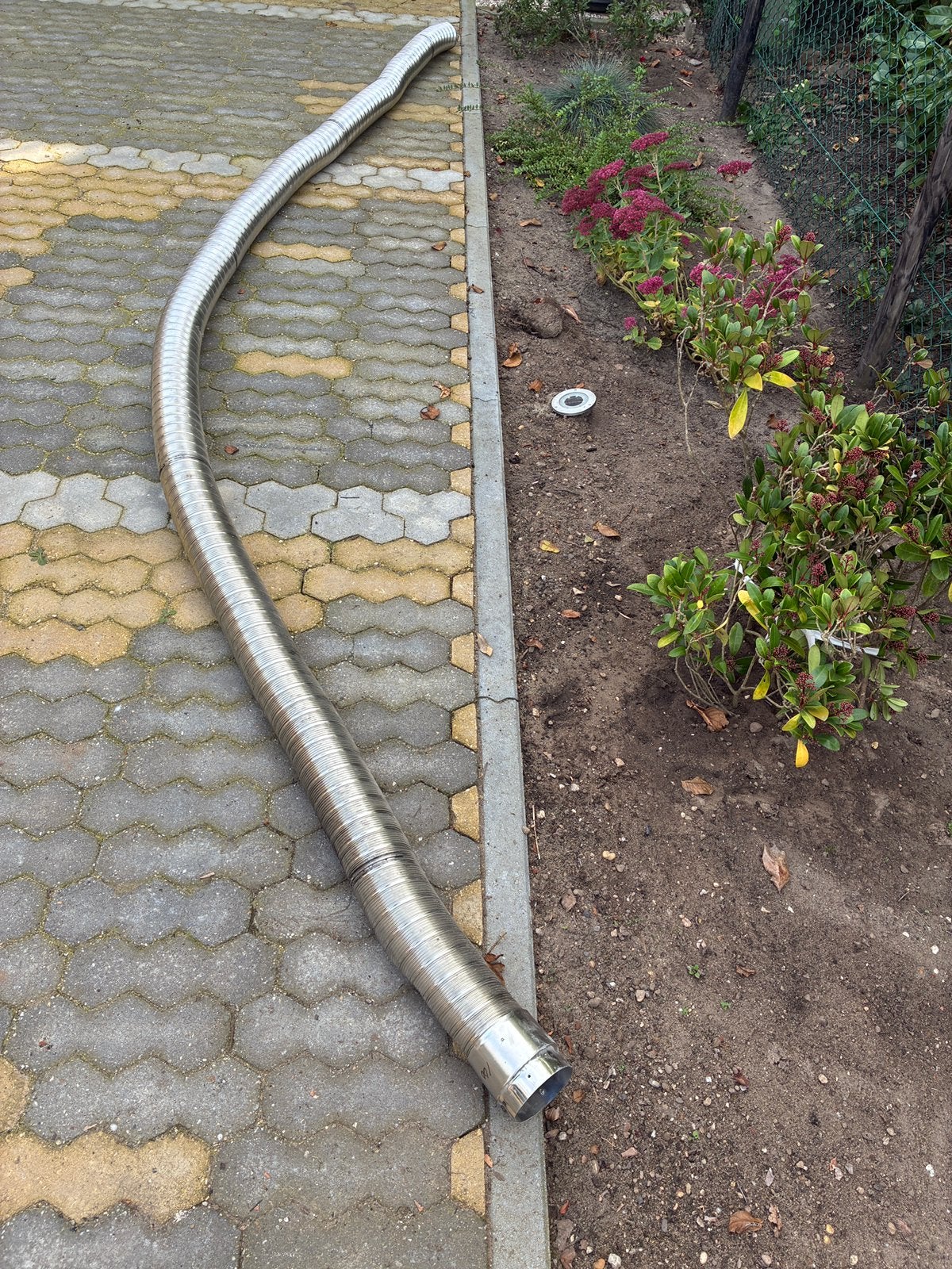 Rvs flexibele kachelpijp 100mm, Doe-het-zelf en Verbouw, Ophalen, Overige typen, 4 tot 6 meter, Zo goed als nieuw
