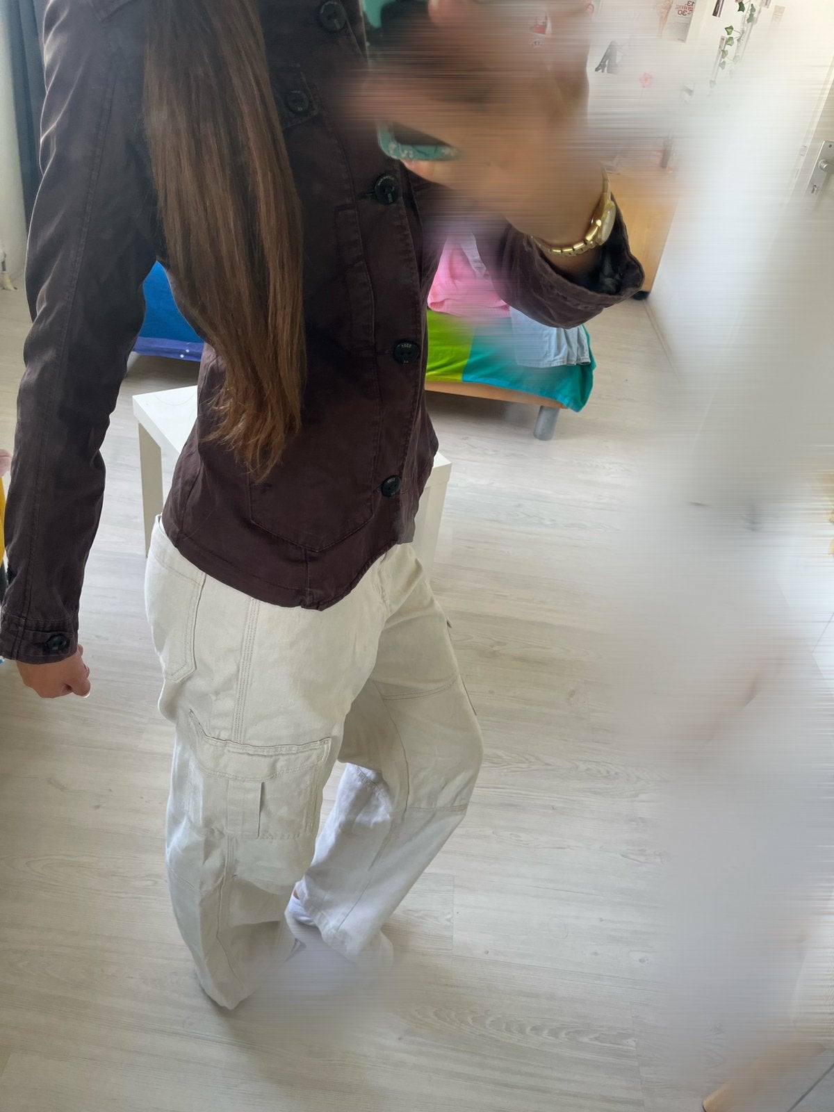off-white baggy cargo jeans, Kleding | Dames, Ophalen of Verzenden, Gedragen, Wit, W30 - W32 (confectie 38/40)