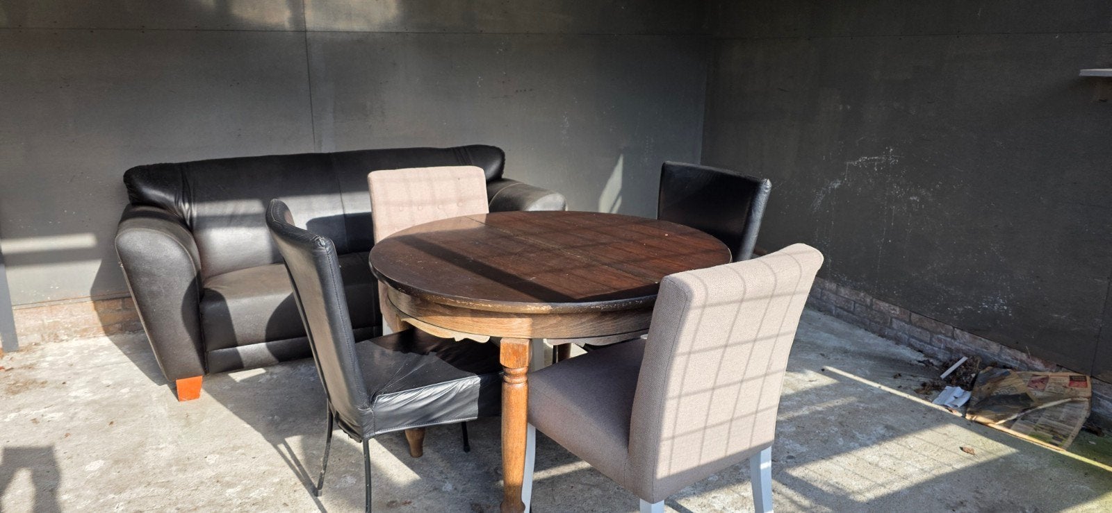 bank, tafel en 4  stoelen, Antiek en Kunst, Ophalen of Verzenden