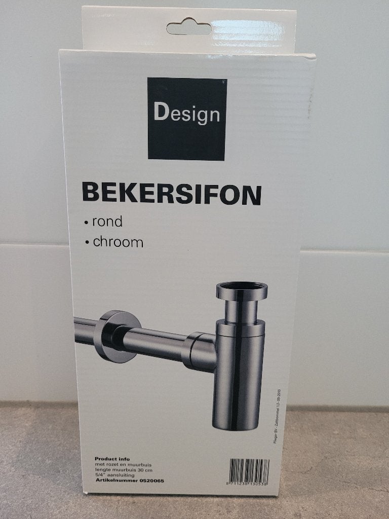 Chroom beker sifon 32mm, Ophalen of Verzenden, Nieuw, Chroom, Wastafel