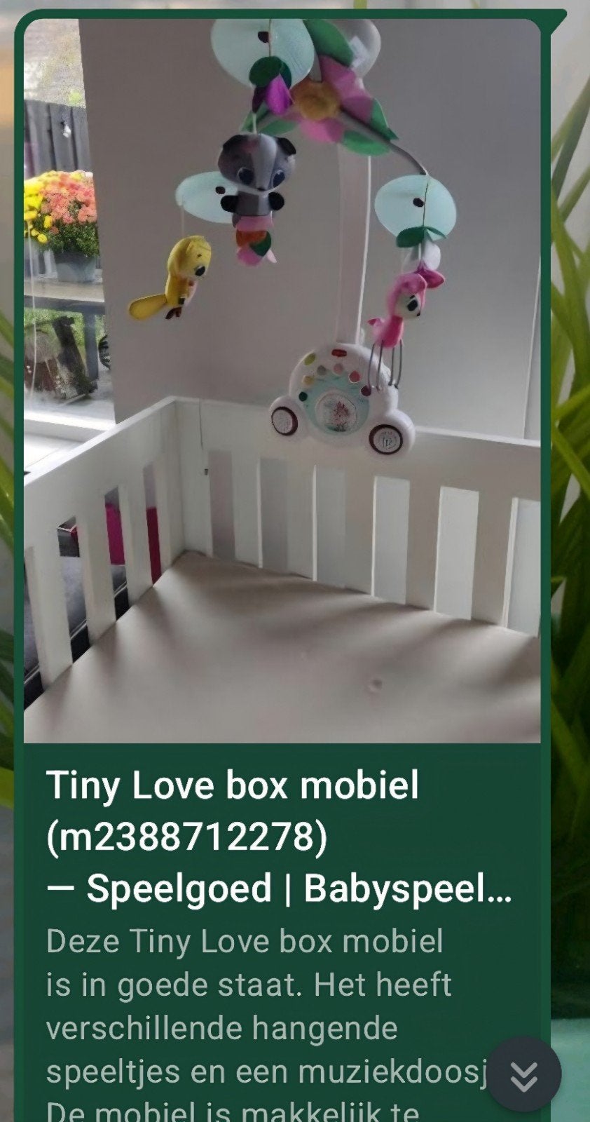 Tiny Love box mobiel met muziek en speeltjes, Ophalen of Verzenden