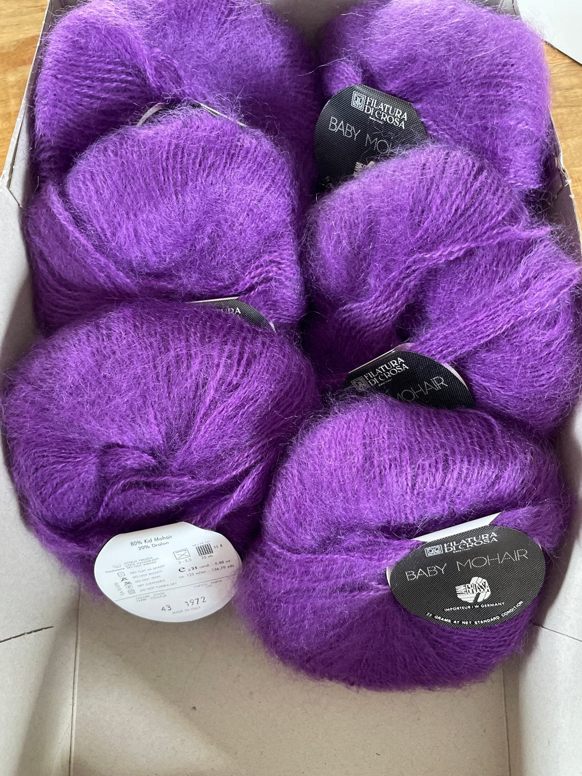 Filatura Di Crosa Baby Mohair - Paars Garen (6 bollen), Breien of Haken, Nieuw, Ophalen of Verzenden, A