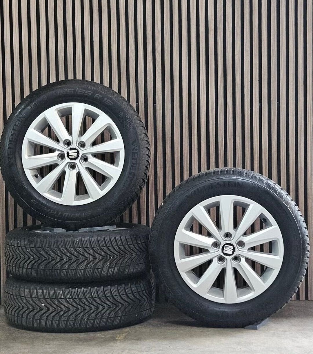 Nette 15" Orig SEAT Ibiza Toledo Velgen+Banden 5x100 polo, Gebruikt, 15 inch, -, -
