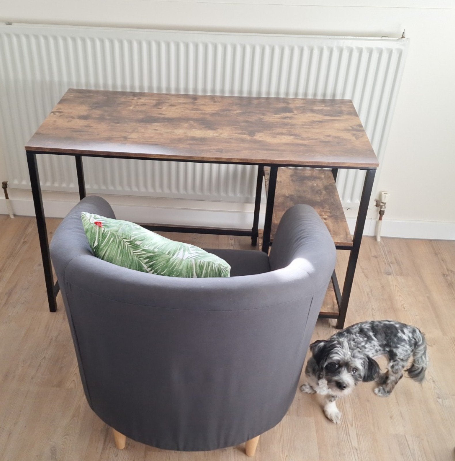 Bureau met opbergplanken - Industrieel design, Ophalen, Opbergruimte, Spaanplaat of MDF, Bruin