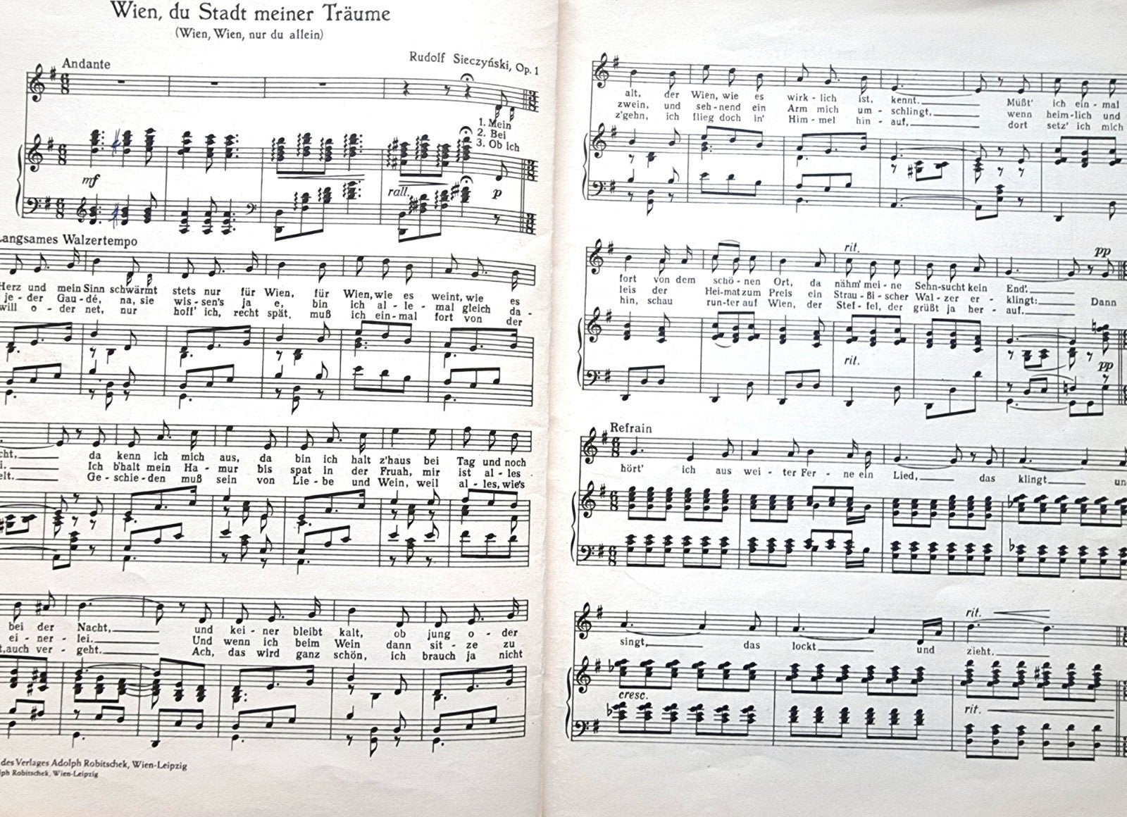 Wien, Wien, nur du allein Wiener Lieder viool piano zang V44, Muziek en Instrumenten, Bladmuziek, Gebruikt, Verzenden, Klassiek