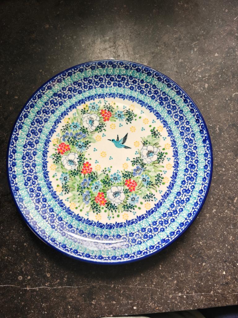 Bunzlau unikat bord 25 cm, Verzenden, Keramiek, Nieuw, Bord(en)