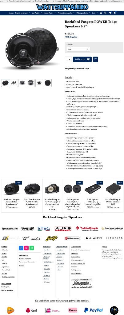 Rockford Fosgate POWER T1650 6.5''/16.5cm Auto speakers, Auto diversen, Autospeakers, Audio Design, Nieuw, Am Breilingsweg 3, 76709 Kronau, Duitsland