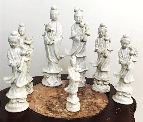 Blanc de Chine Guanyin Kwan Yin Porselein godin 7 stks😍💑🙏, 20 - 50 cm, Wit, Overige materialen, Beeld