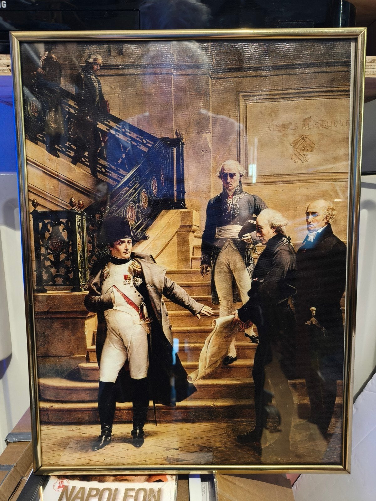 Ingelijste reproductie van Napoleon Bonaparte, Ophalen of Verzenden, Landmacht, Nederland, Foto of Poster