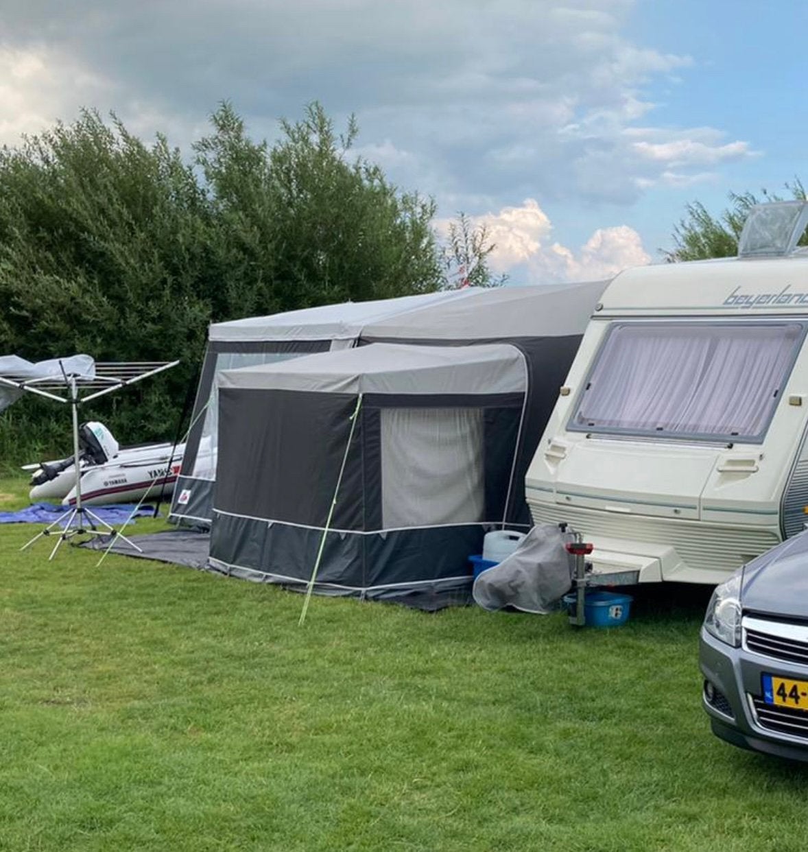 Uitbouw dorema compleet met frame en binnentent., Caravans en Kamperen, Caravan accessoires, Ophalen, Zo goed als nieuw