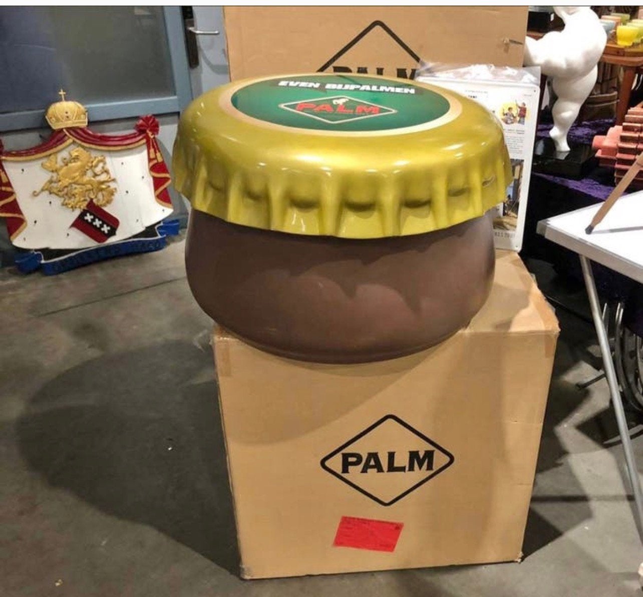RECLAME POEF PALM BIER NIEUW IN DOOS, Ophalen, Nieuw, Gebruiksvoorwerp