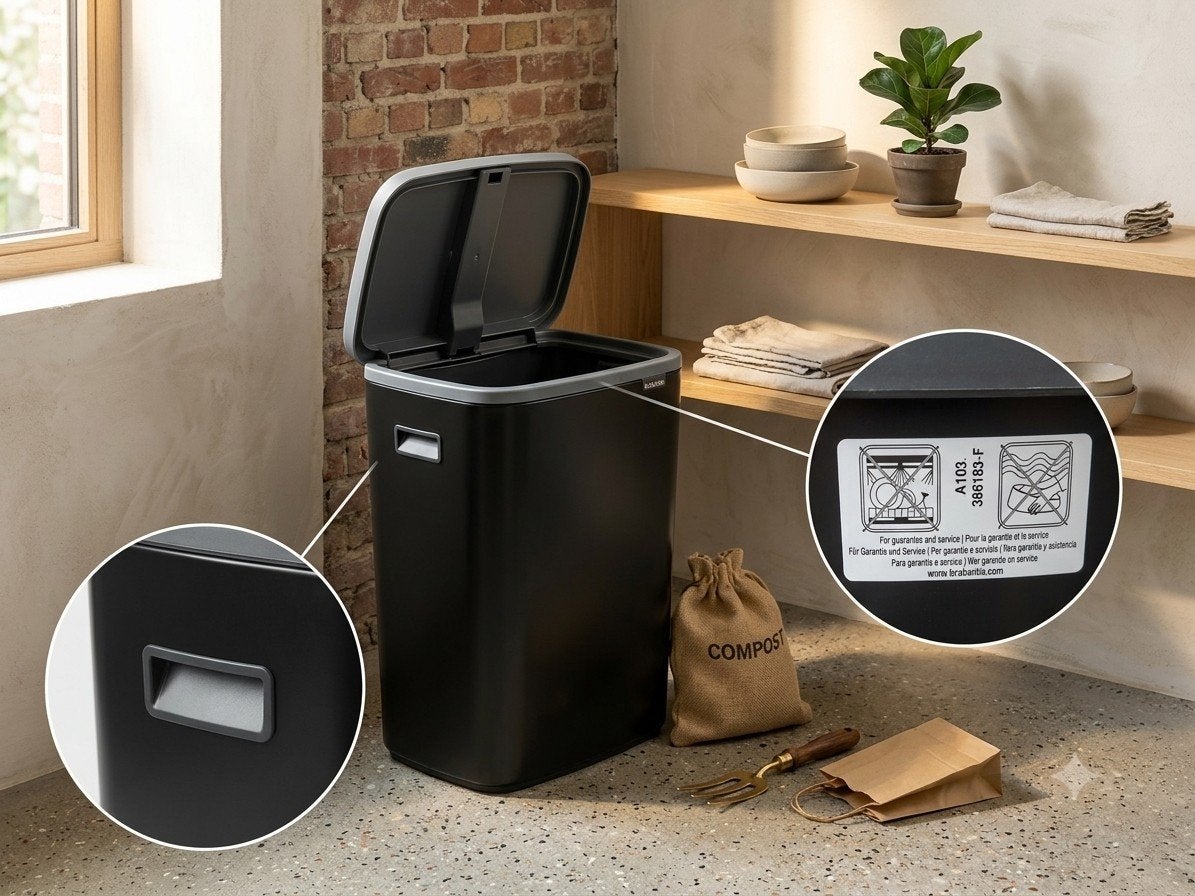 Zo goed als nieuw: Brabantia Bo Touch Bin 60L (Mat Zwart) -, Huis en Inrichting, Woonaccessoires | Prullenbakken, 50 – 75, 40 liter of meer