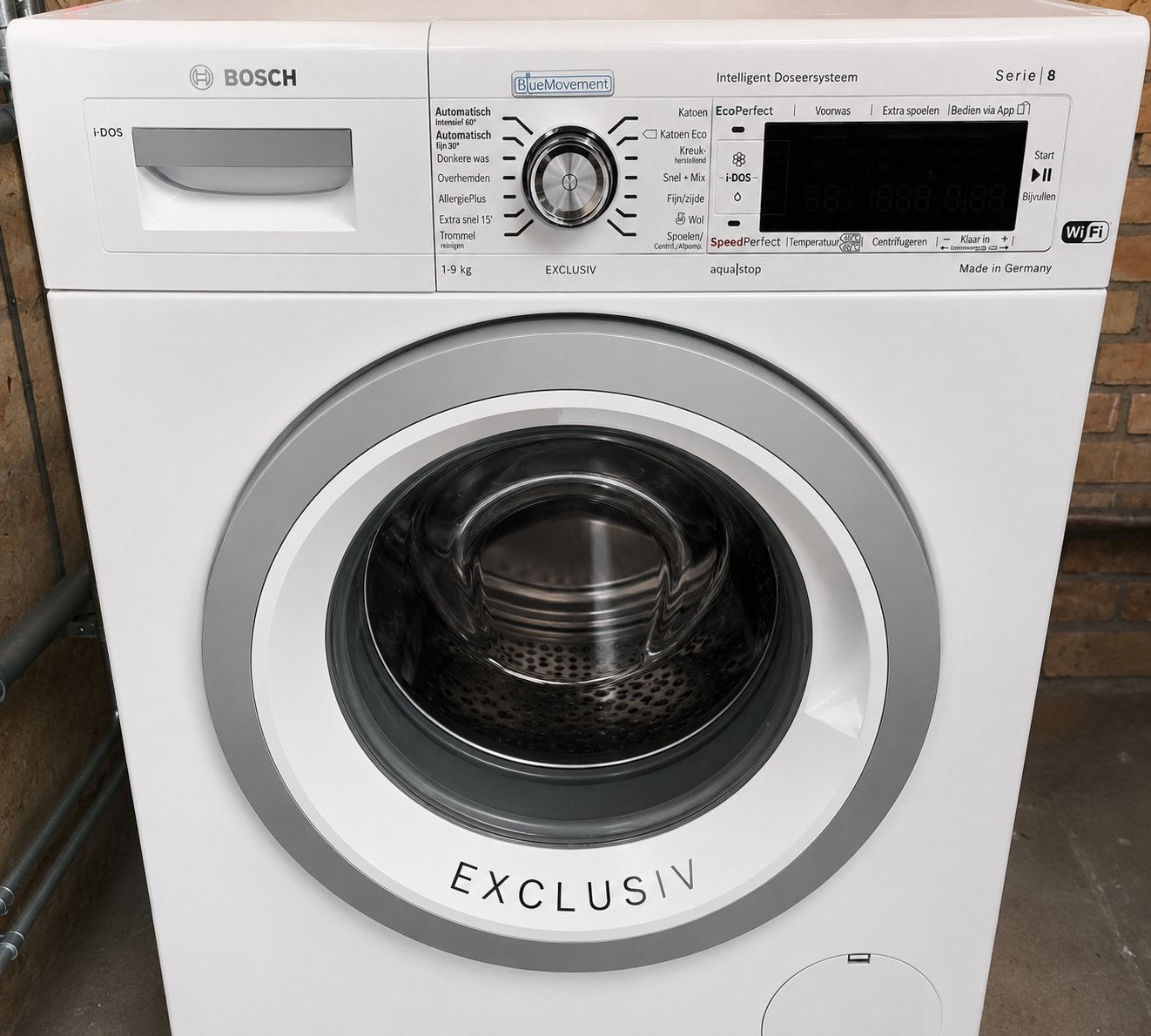 Bosch Serie 8 EXCLUSIV Wasmachine 9kg i-DOS 1600 toeren, Ophalen, 8 tot 10 kg, 85 tot 90 cm, 1600 toeren of meer