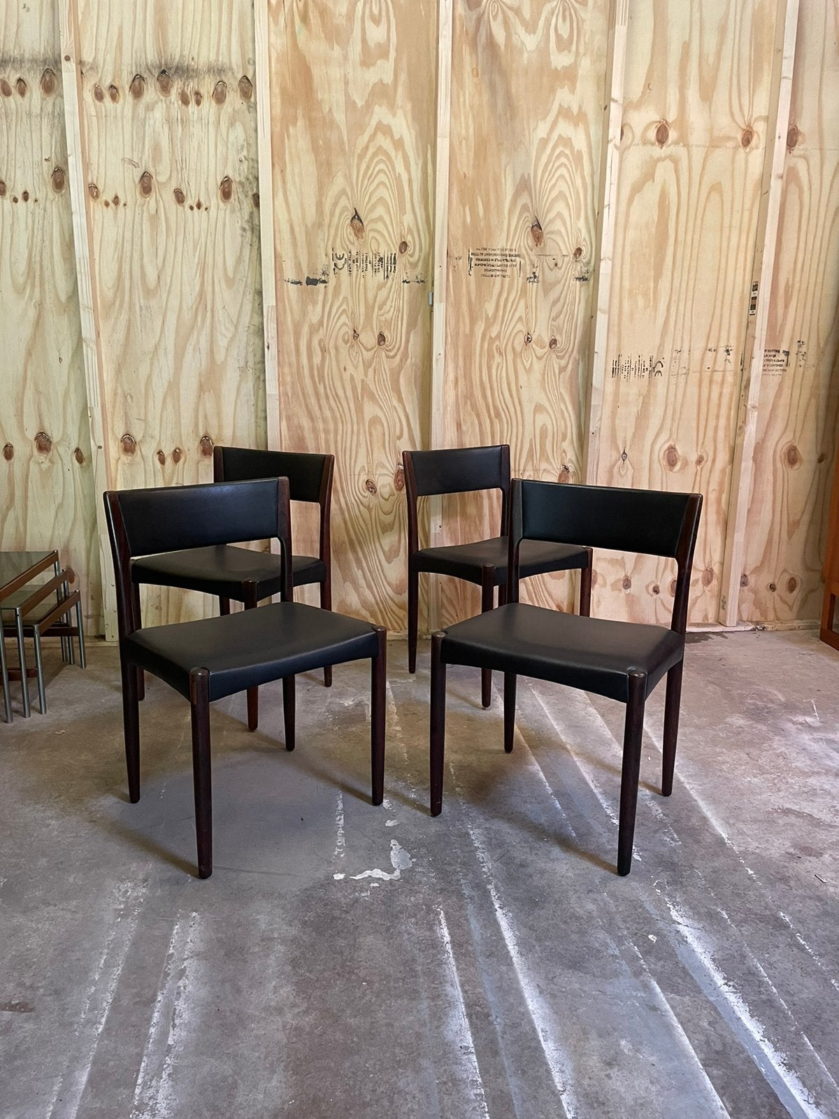 Vintage Deens design stoelen palissander skai, Huis en Inrichting, Stoelen, Ophalen, Gebruikt, Vier