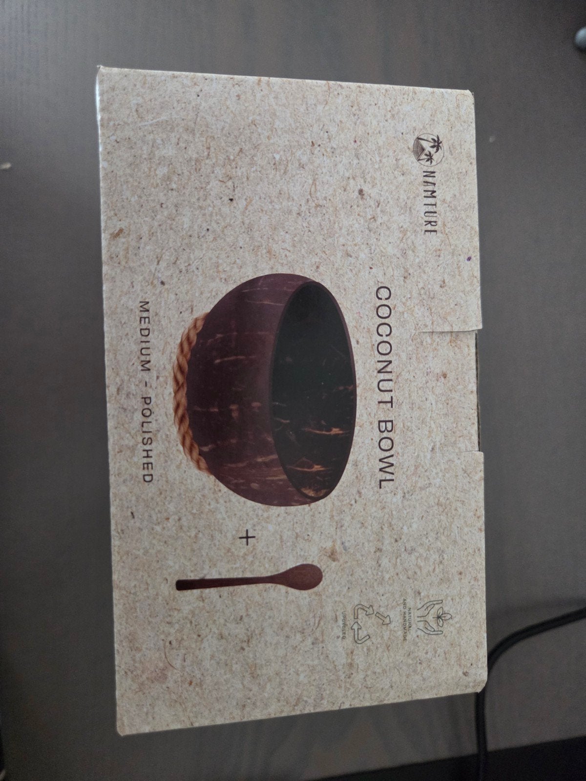 NamTure Kokosnoot Kom met Lepel en Onderzetter - Nieuw, Ophalen, Overige typen, Hout, Nieuw