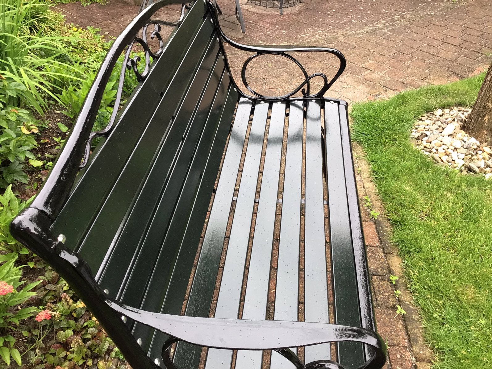 Gietijzer frame tuinbank, Ophalen, Nieuw, Hout