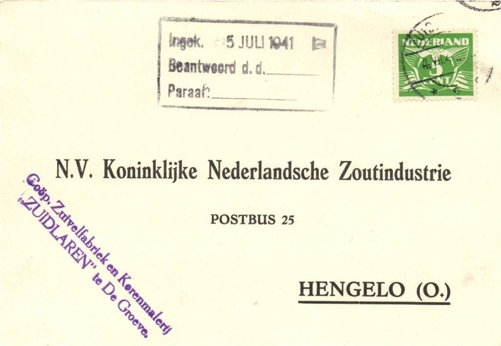 Coop Zuivelfabriek en Korenmalerij Zuidlaren, De Groeve - 07, Postzegels en Munten, Ophalen of Verzenden, Briefkaart