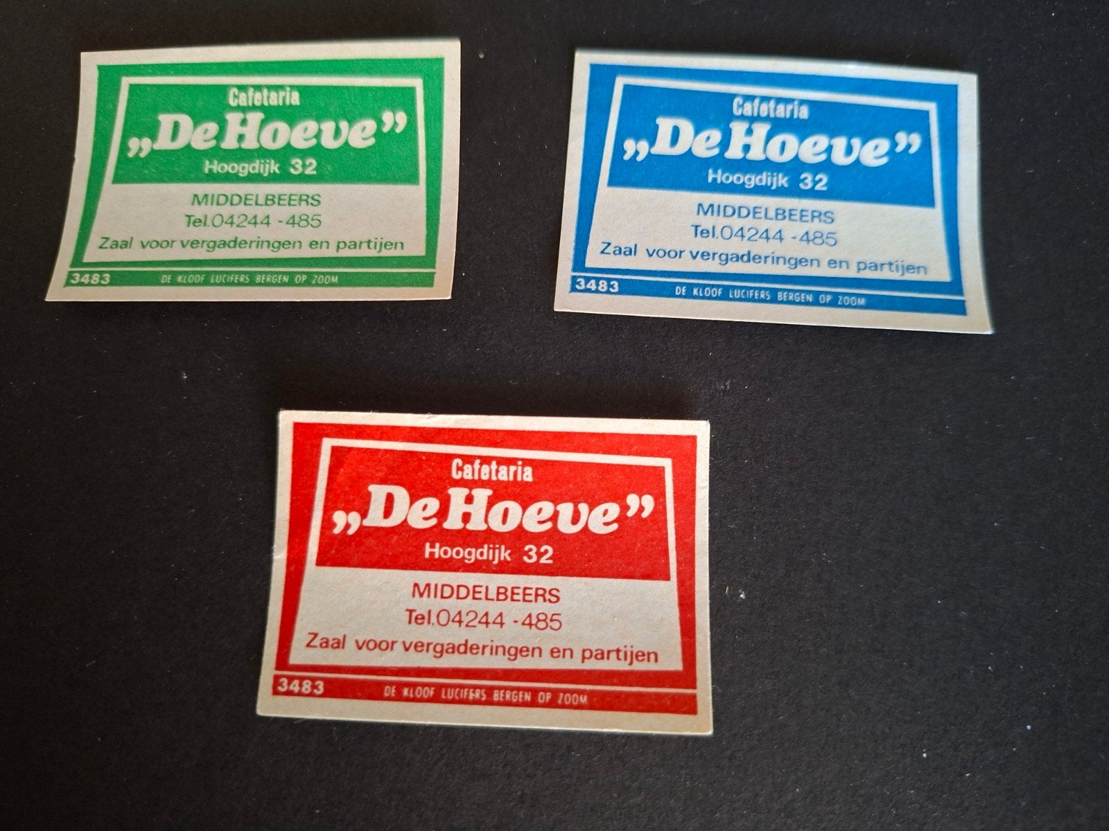 Lucifermerken Middelbeers, "DE HOEVE" cafetaria, Verzamelen, Verzenden, Zo goed als nieuw, Luciferdoosjes of -merken