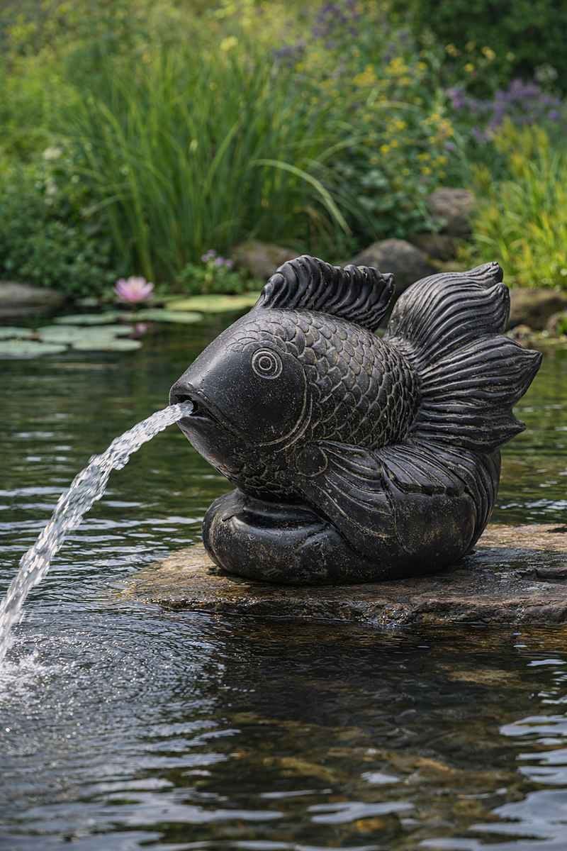 ‼️Vis 60cm waterspuwer vijver fontein koi karper fontein ‼️, Tuin en Terras, Ophalen of Verzenden, Nieuw, Beton, Dierenbeeld