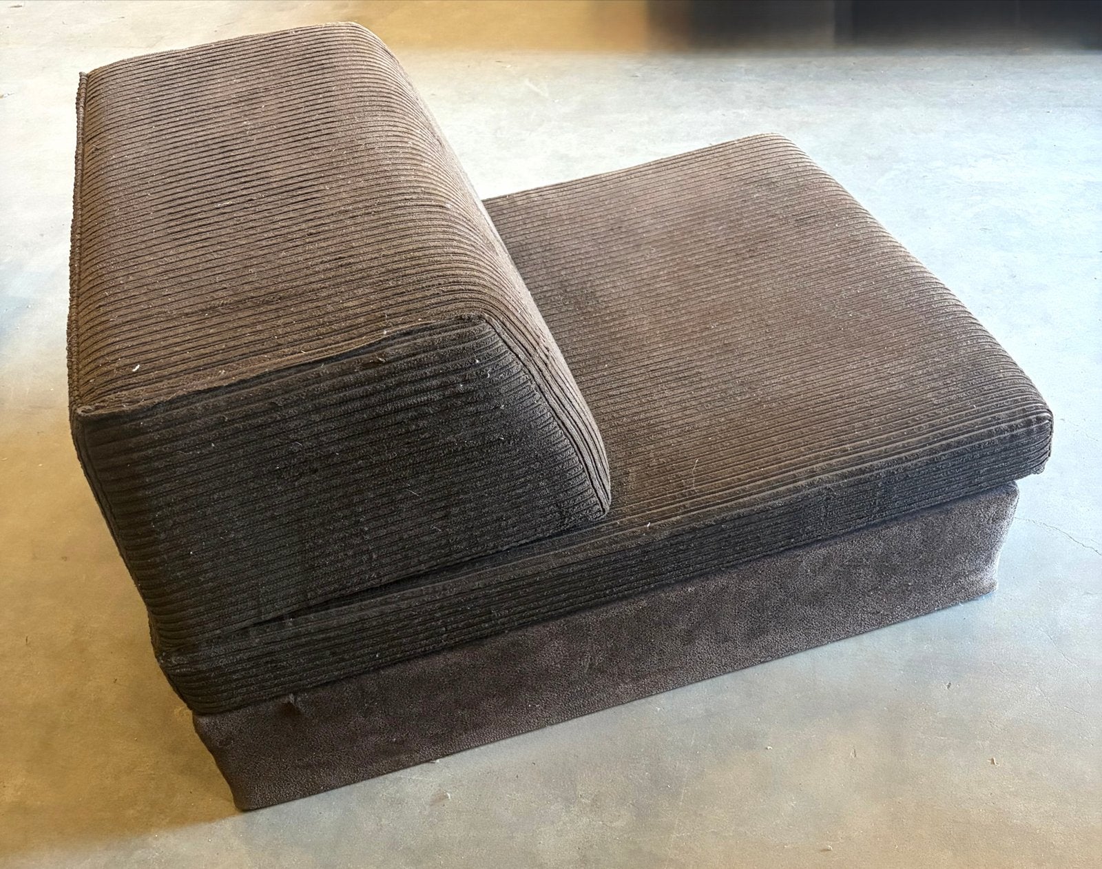 Jaren '70 Vintage zitelement stoel chaise longue Corduroy, Gebruikt, Eenpersoons, 75 tot 100 cm, Ophalen of Verzenden