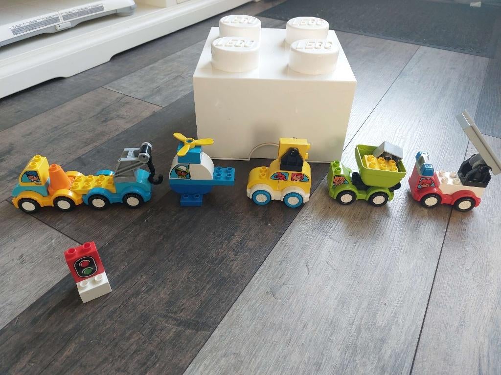 Duplo Serie verkeer met witte Duplo opbergbox, Ophalen of Verzenden, Zo goed als nieuw, Duplo