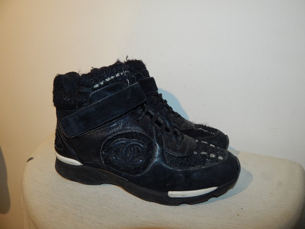 Zwarte enkel hoge sneakers top design authentiek 38.5
