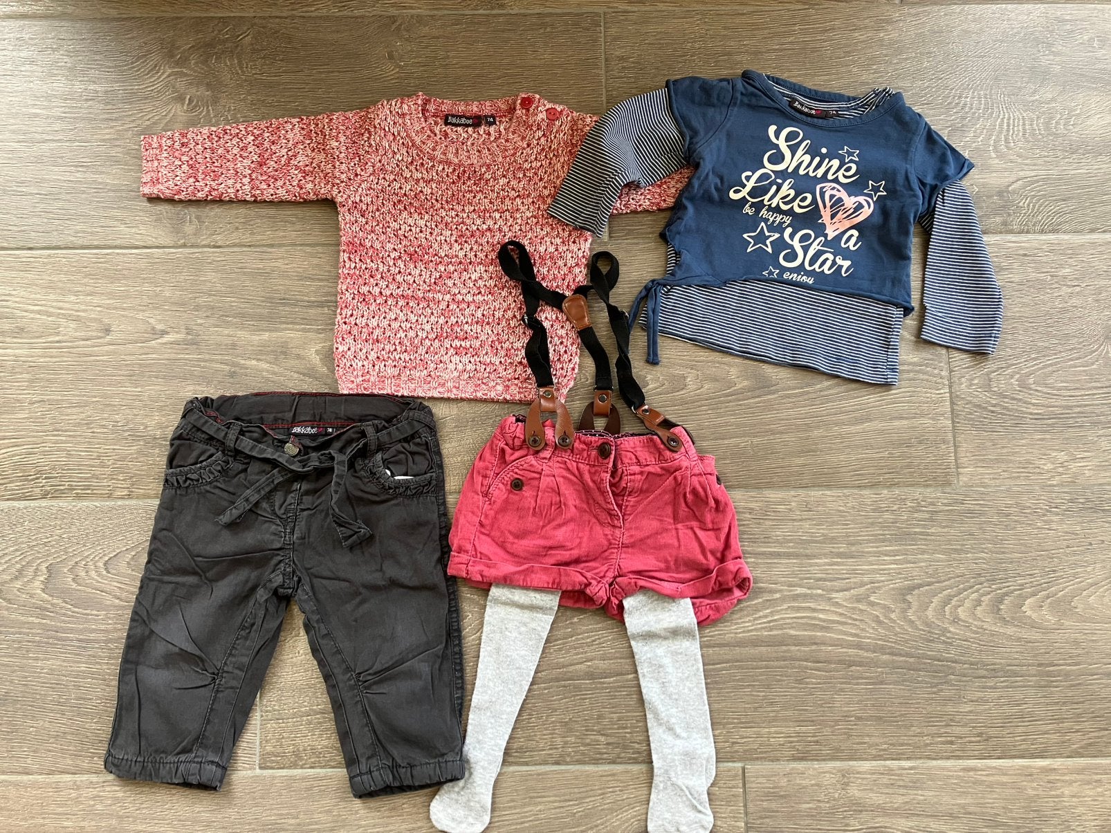 Trui, broek+bretels, longsleeve, gevoerde broek, maillot 74, Kinderen en Baby's, Gebruikt, Meisje, Ophalen of Verzenden, Setje