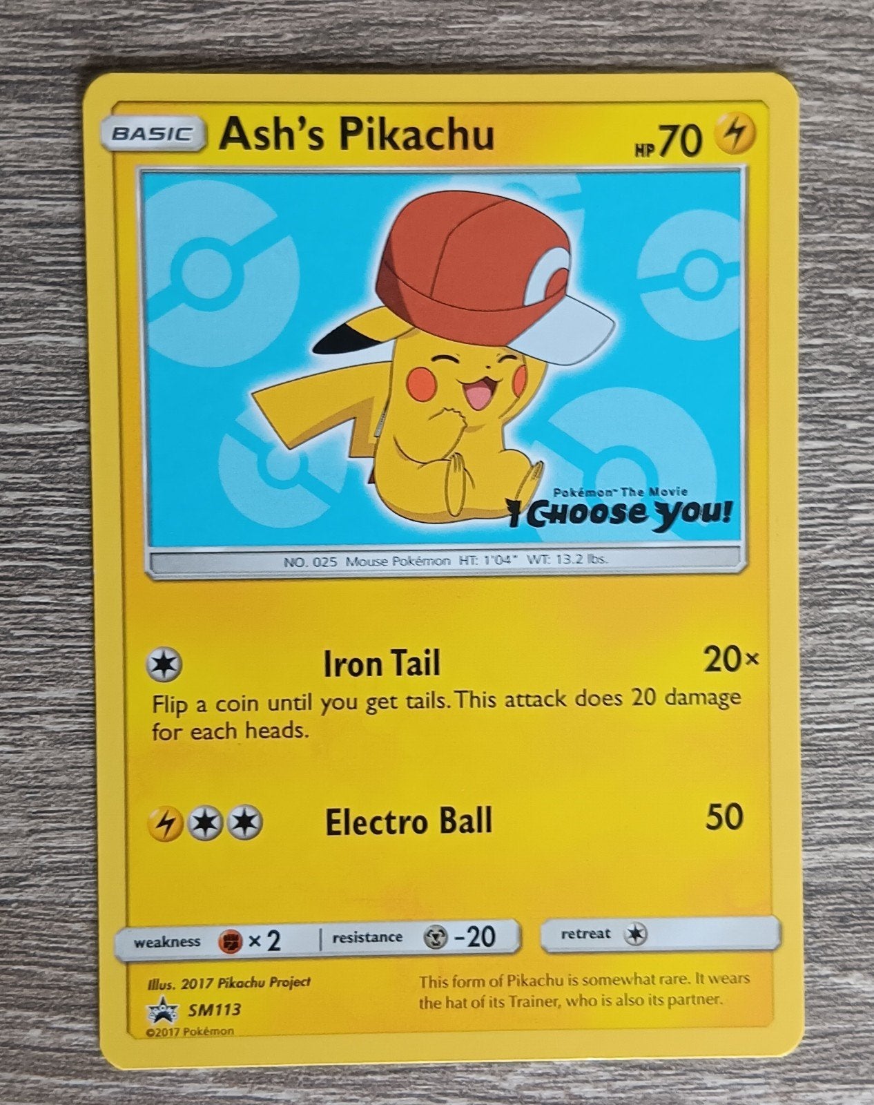 Ash's Pikachu promo movie I Choose you Sun&Moon, Ophalen of Verzenden, Zo goed als nieuw, Losse kaart