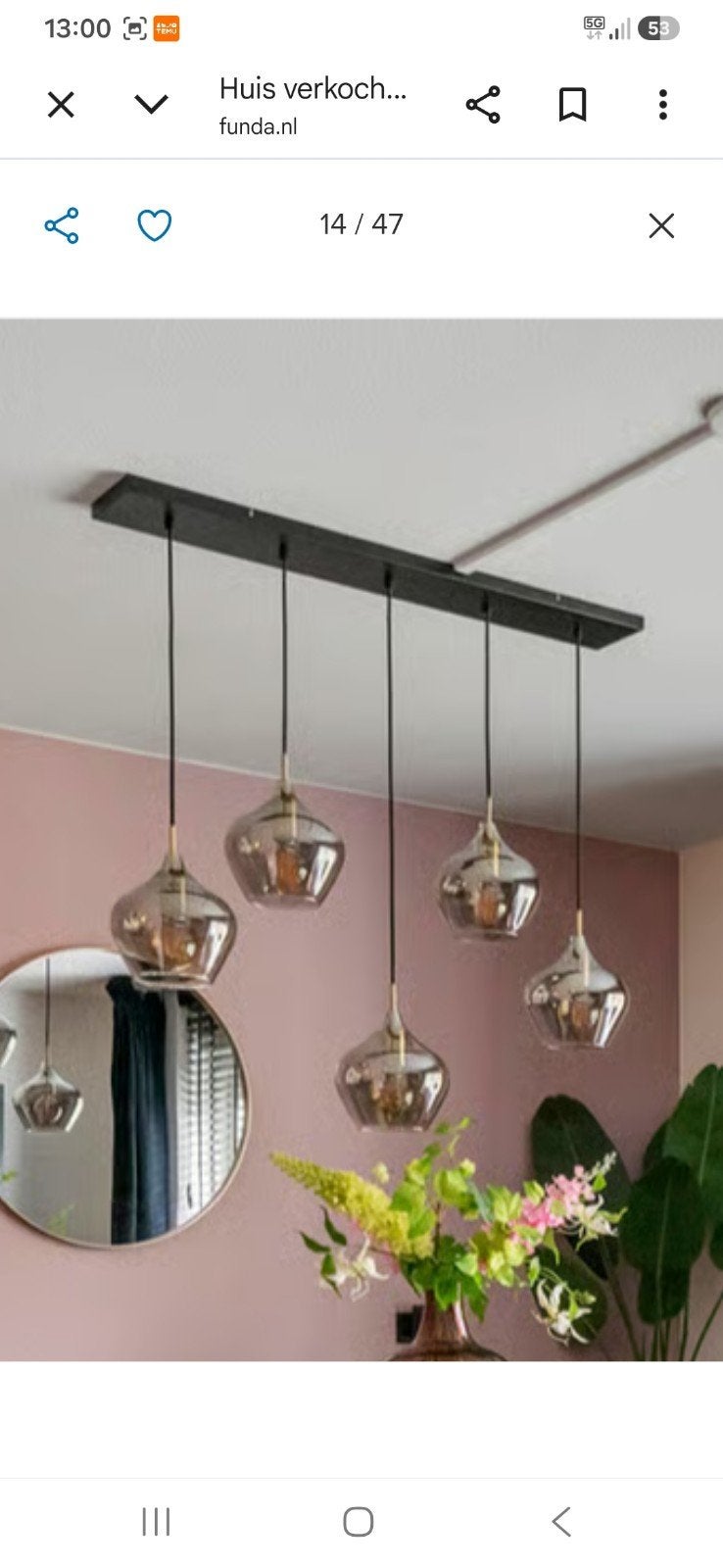 Light & Living Hanglamp Rakel Brons - 5 x E27, Huis en Inrichting, Modern, Industrieel, Zo goed als nieuw, Glas, E27 (groot)
