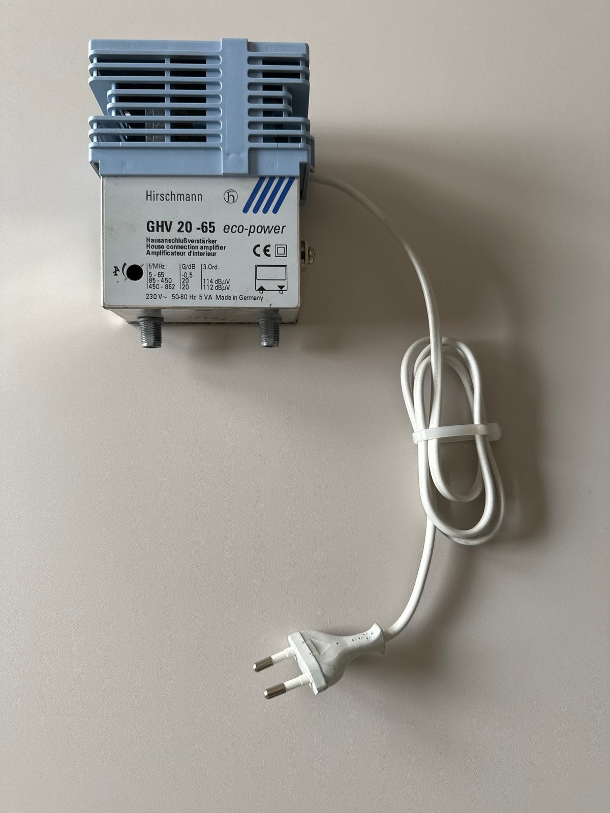 Hirschmann GHV 20-65 Eco-Power TV Signaalversterker 230V, Ophalen of Verzenden, Gebruikt